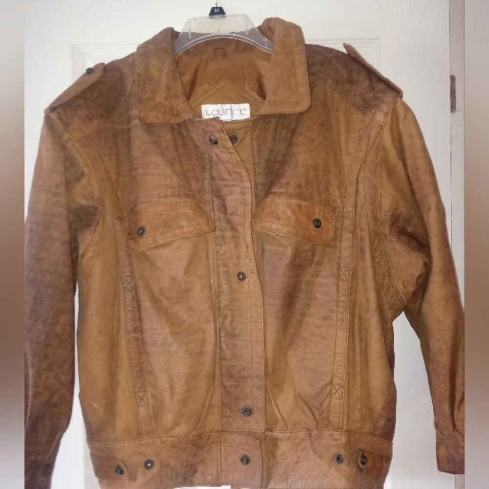 Vintage Leather Bomber Jacket - Picture 2 of 5
